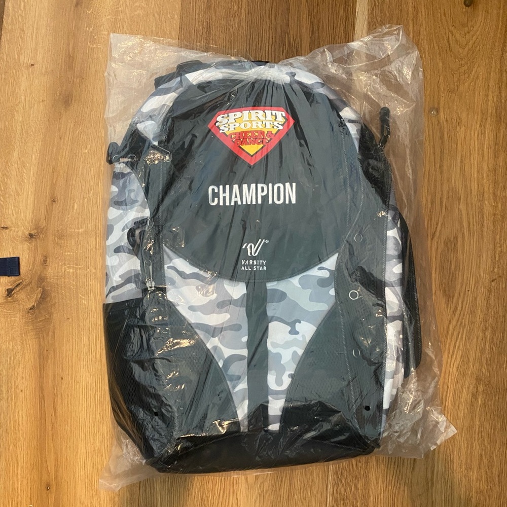 NTW Varsity All Star Spirit Sports Champion Black Camo Cheer Backpack